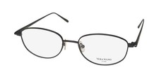 NEW VERA WANG LUXE ALENA EYEGLASSES WOMENS TITANIUM OVAL 51-17-135 FULL-RIM BK