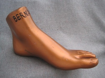 VTG PLASTIC FIBERGLASS FOOT SHOE STORE DISPLAY ADVERTISING for BERNARDO SANDALS