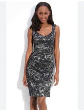 Laundry by Shelli Segal Black Sleeveless Metallic Lace Cocktail Dress NWT Sz. 10