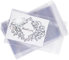 Clear Resealable Display Cellophane Bags Gift Treat Basket Supplies, Adhesive Cl