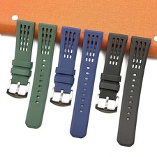 18 19 20 21 22 24mm FKM Fluoro Rubber Watch Strap Band Universal Sweatproof
