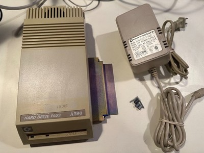 Commodore A590 40MB Hard Drive + 2MB RAM for Amiga 500 Vintage Computer WORKS!