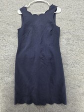 J.CREW Dress Womens 4 Blue Sheath Short Scallop Neck Sleeveless Stretch