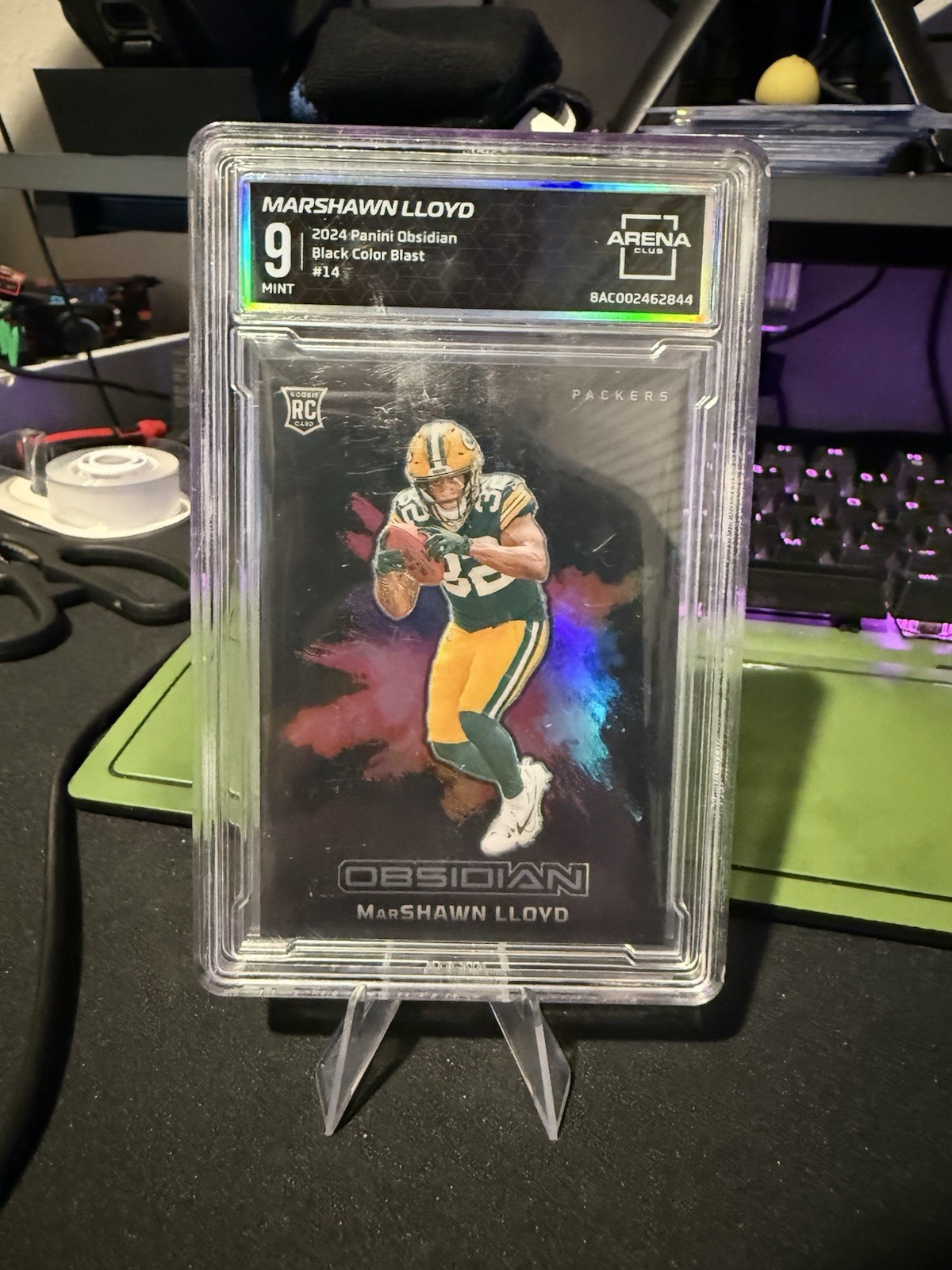 2024 Obsidian MarShawn Lloyd #14 Black Color Blast /(SSP) Rookie
