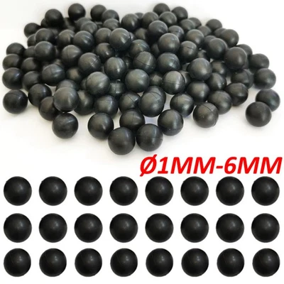 Solide Gummi Kugeln Bouncy Ball Rund Schwarz Gummikugeln Ventilkugeln Ø 1mm-16mm - Bild 1 von 4