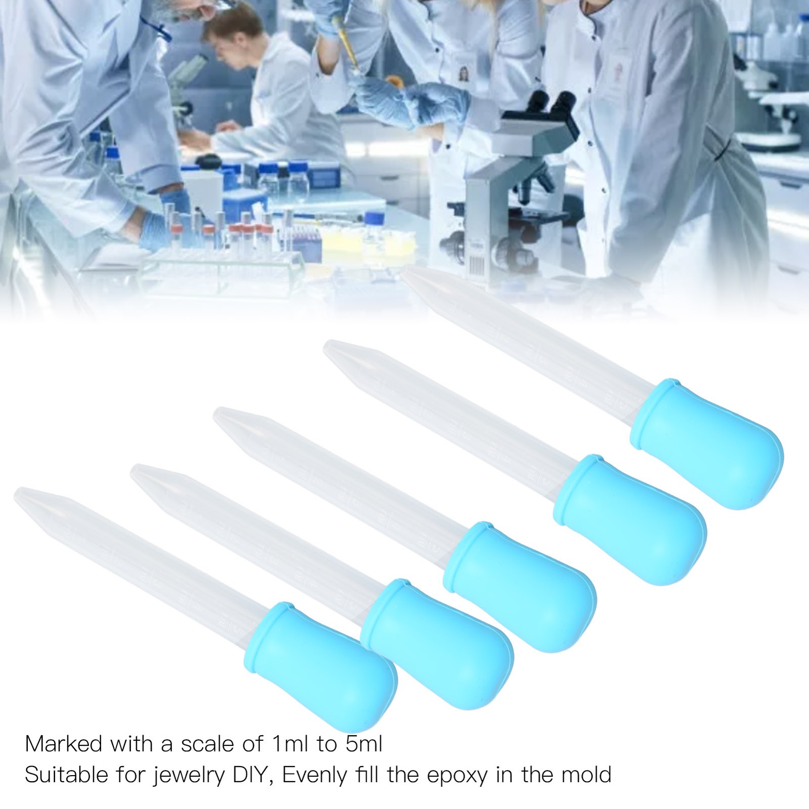 5pcs Liquid Dropper Silicone Jewelry DIY Dropper Transfer Pipettes For Epoxy UK