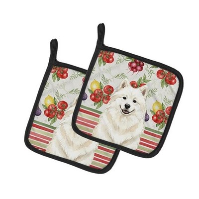 Carolines Treasures WDK8398PTHD Unisex Adult Cream Samoyed Vegetables Pot Hol...