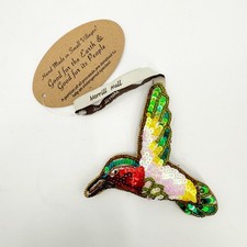 Handmade Hummingbird Ornament NWT Bead Sequin...