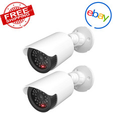 2pack Dummy Fake Camera Surveillance Security CCTV Dome Indoor Outdoor LED Light