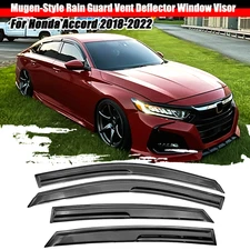 For Honda Accord 2018-2022 JDM Mugen Style Window Deflectors Visors Rain Guards