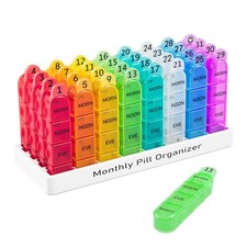Daviky Monthly Pill Organizer 30 Day, 4 Times A Day, Daily Pill Box