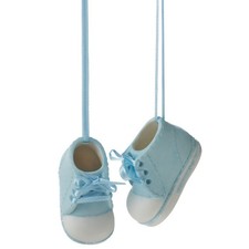 Ganz Baby Boy Blue Shoes Ornament, DIY Personalizable, 2 1/2" W, Set of 2 Shoes