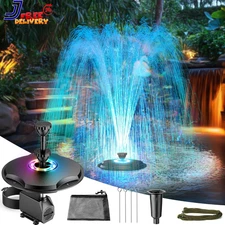 Floating Pond Fountain with LED Lights 40W 660GPH Pond Pump with 3 Modes Spray