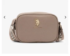 US Polo Assn. Classic Crossbody Bag with Pouch - Taupe 