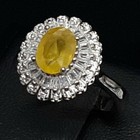 World Class 2.33ctw Canary & White Sapphire Baguette 925 Silver Ring Size 7 — photo 3