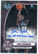 2024-25 Bowman Chrome Sapphire JOSH HUBBARD Black Refractor Auto RC #d/10