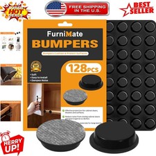 128 PCS Self-Adhesive Rubber Feet - Black Bumper Pads for Furniture Protection