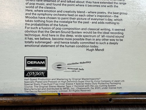The Moody Blues Days of Future Passed Vinyl LP Original Master Recording MFSL - Picture 7 of 13