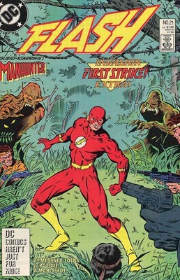 Flash (2nd Series) #21 FN; DC | Manhunter Invasion First Strike Extra - w/Bag+Bo