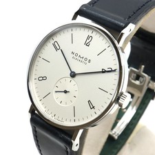 NOMOS Tangente 38 TN1A1W238 White Watch Manual Winding SS Leather Men Used 2