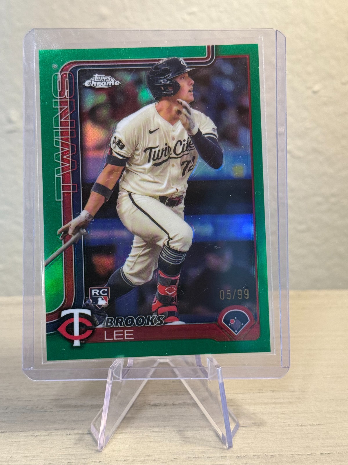2025 Topps Chrome Brooks Lee Rookie True Green Refractor /99 RC #234 Twins