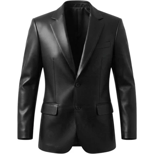 Vintage Phat Farm Genuine Black Leather Blazer Jacket Y2K Hip Hop Streetwear L - product listing photo
