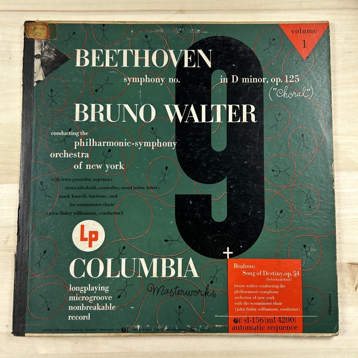 Beethoven – Symphony No. 9 LP Record 1949 Columbia Masterworks
