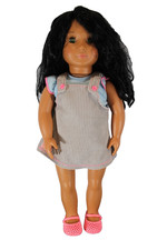 Battat Our Generation Doll 18" Black Hair Green Eyes Fully Dressed
