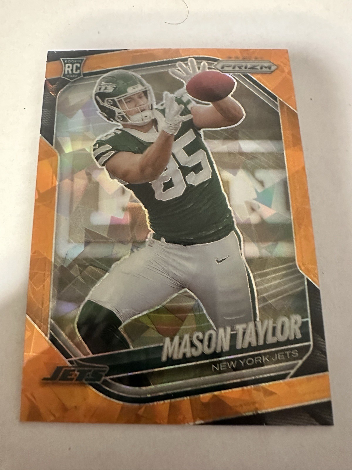 2025 Prizm Mason Taylor RC Rookie Orange Ice Prizm #329 Jets
