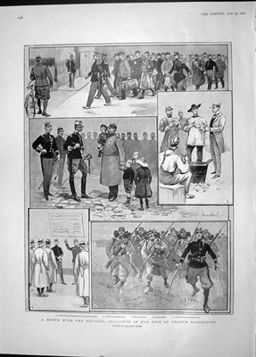 Alter antiker Druck 1904 französischer Reservistenkrieg Ian Hamilton Feng-Hwang-Chang 20.