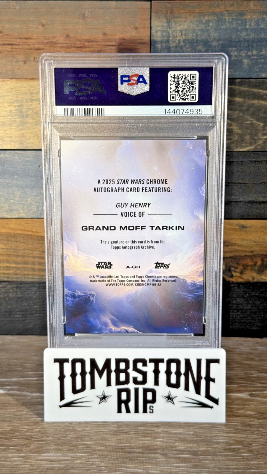 2025 Star Wars Chrome Grand Moff Tarkin Purple Refractor Auto /199 PSA 9 - TR view 2