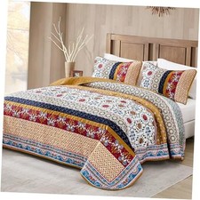 Boho Quilt Set Size, Fall Orange Patchwork Bedspreads Bedding Set, King Tango
