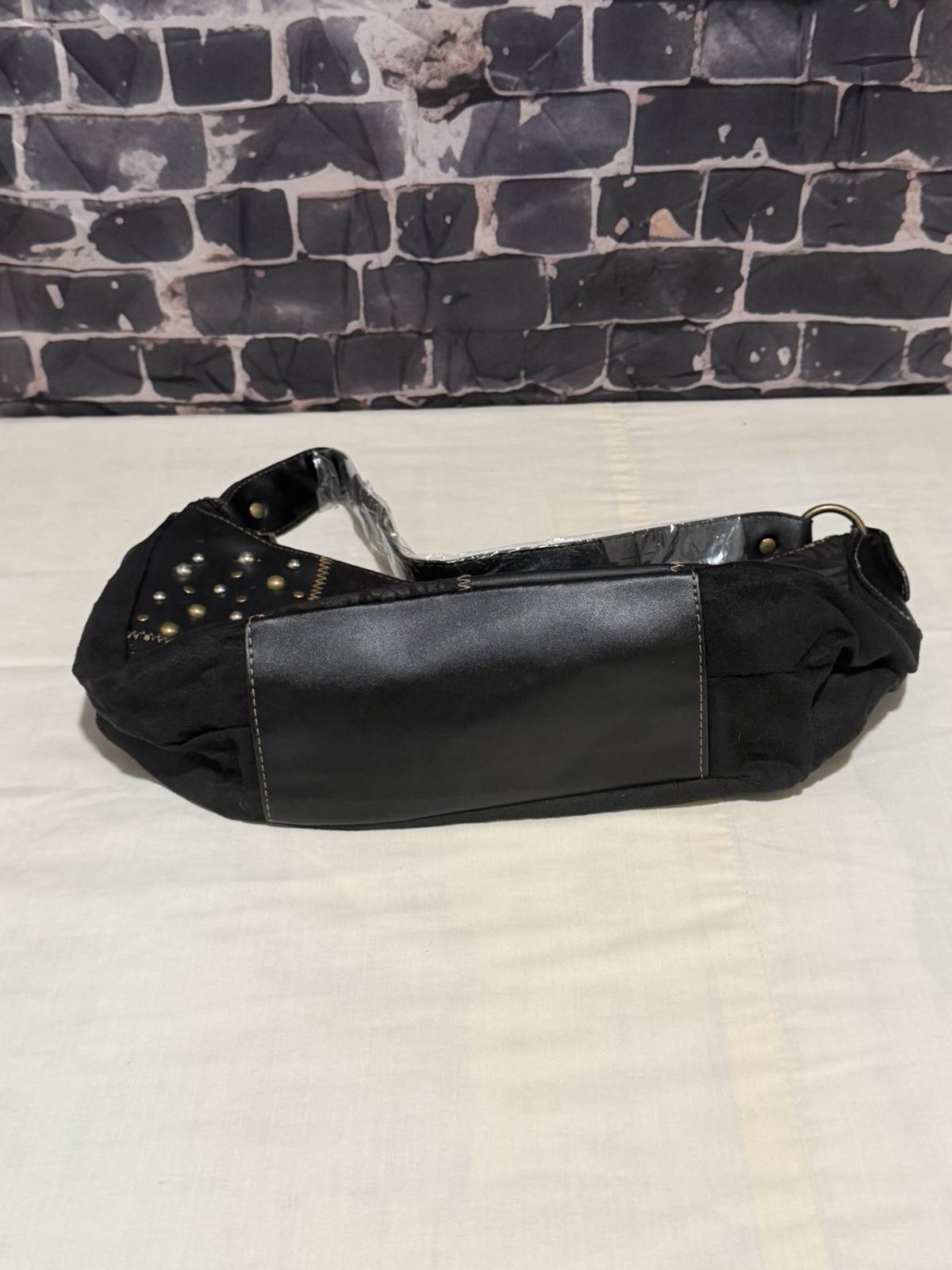 Blatanitos Patchwork Studded Shoulder Bag Black F… - image 3