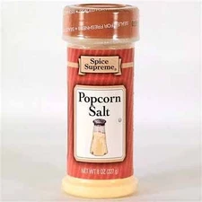 Spice Supreme Popcorn Salt Imitation Butter Flavor 8oz Shaker Pack of 1