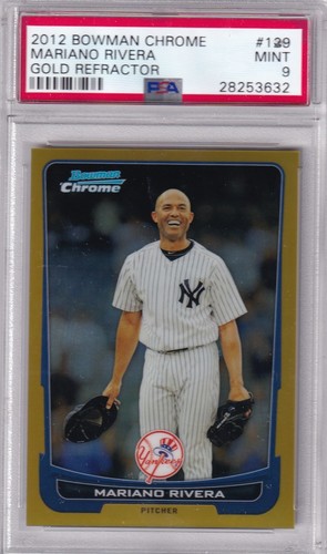 2012 Bowman Chrome Mariano Rivera Gold Refractor #129 PSA 9 6/50
