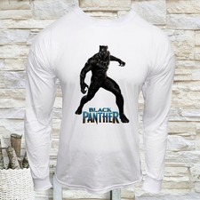 NWT BLACK PANTHER SUPERHERO MOVIE COMICS GRAPHIC MEN'S LONG SLEEVE T-SHIRT
