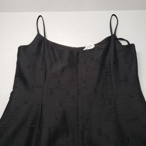 Vintage Talbots Silk Slip Dress Womens 14 Black Embroidered Cocktail Wedding 90s - Picture 17 of 19