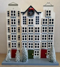 Wooden Advent Calendar, Christmas Countdown-Decorative House-Table Sitter