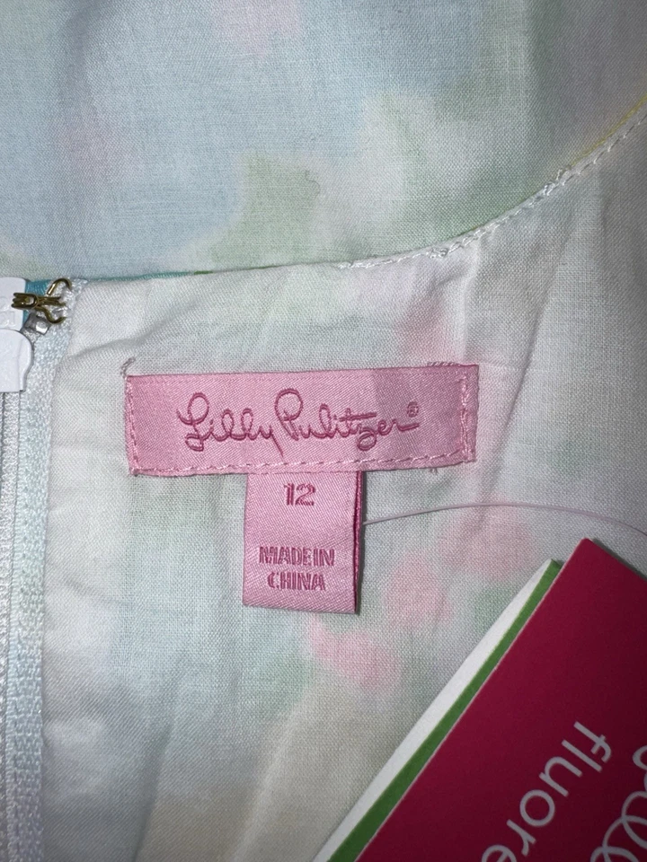 LILLY PULITZER "SERENA" SPRING FLING DRESS COLOURFUL FLUORESENT SIZE 12 NEW - Image 2 of 4