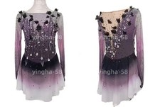 Figure Skating Dress Ice Skating Dress Competition Skating Wear purple dyeing