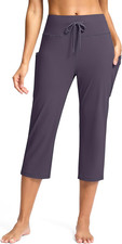 Yoga Capri Pants for Women with Pockets High Waist Capris Leggings Tummy Control