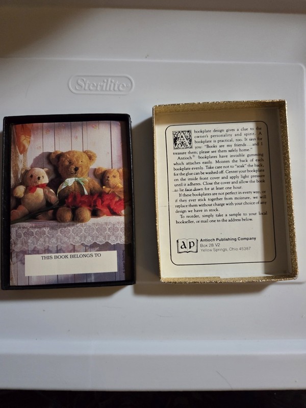 Vintage Antioch TEDDY BEAR Bookplates! 28 Self-Stick Labels 