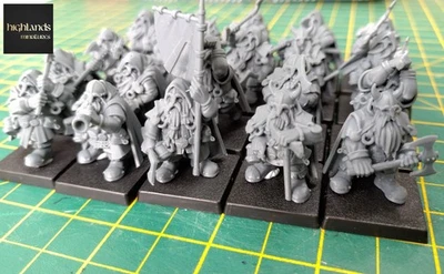 24 x Highlands Miniatures Sons of Ymir Dwarf Rangers inc Full Cmd (bases inc)