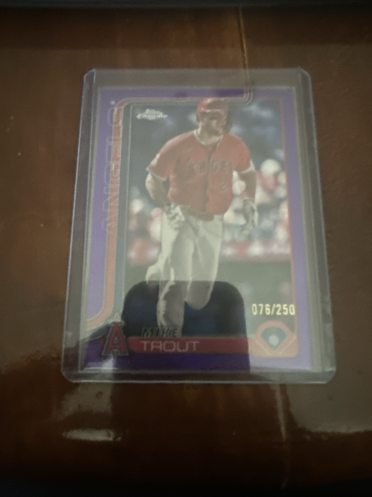 2025 Topps Chrome #100 Mike Trout Purple Refractor /250 SP Mint