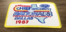 N.H.R.A. 1987 2ND ANNUAL CHIEF AUTO PARTS NATIONALS DALLAS NHRA VINTAGE 5" PATCH