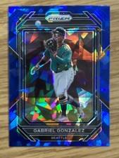 2023 Panini Prizm Blue Cracked Ice Prizm #23 Gabriel Gonzalez Seattle Mariners