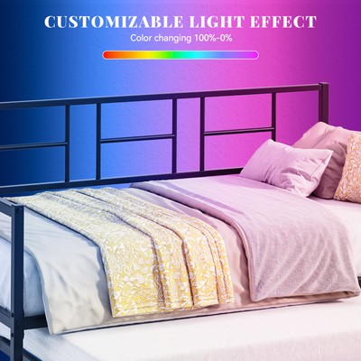 TAUS YITAHOME Twin Daybed with RGB LED Lights & Charging Station  for Bedroom