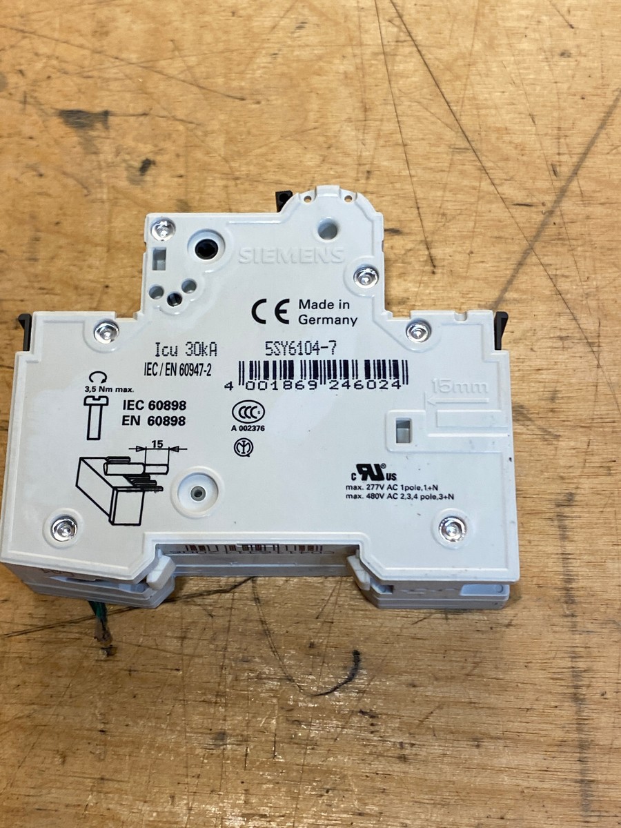 Siemens 5SY61 MCB C4 Circuit Breaker | eBay