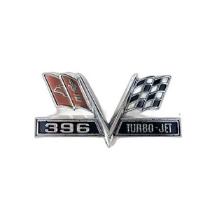 Vintage 1960s Chevy 396 Turbo-Jet Car Emblem
