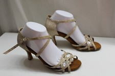 Sparkling Rhinestone Glitter Custom Heel Latin Salsa Ballroom Dance Shoes 8.5